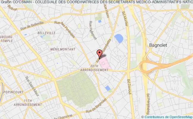 plan association Co'csman - Collegiale Des Coordinatrices Des Secretariats Medico-administratifs Nationale Paris 20e
