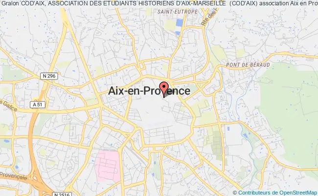 plan association Cod'aix, Association Des Etudiants Historiens D'aix-marseille  (cod'aix) Aix-en-Provence
