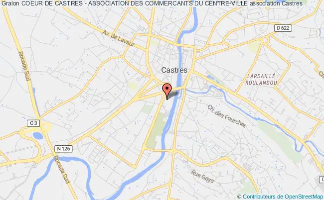 plan association Coeur De Castres - Association Des Commercants Du Centre-ville Castres