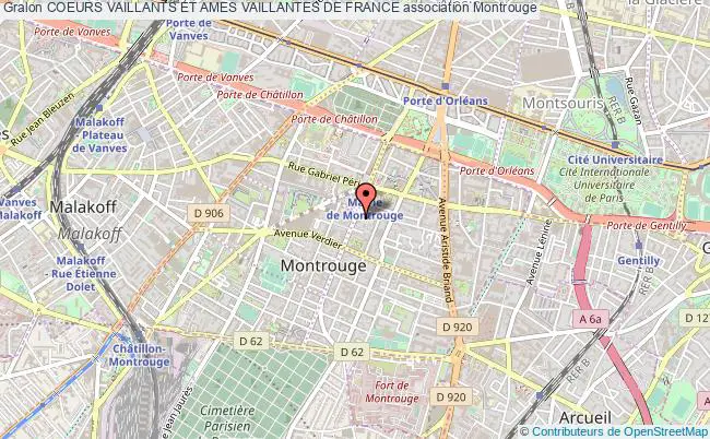 plan association Coeurs Vaillants Et Ames Vaillantes De France Montrouge