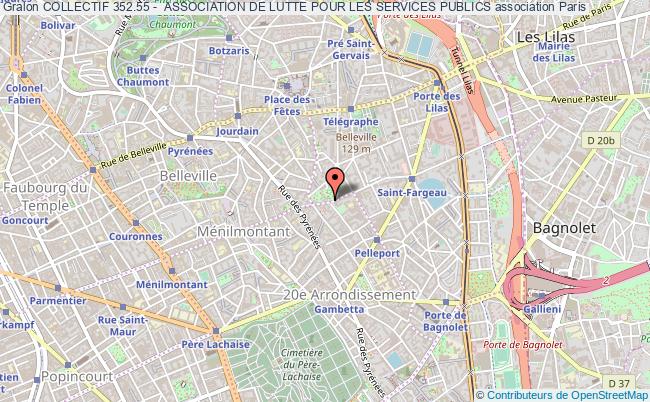 plan association Collectif 352.55 -  Association De Lutte Pour Les Services Publics Paris