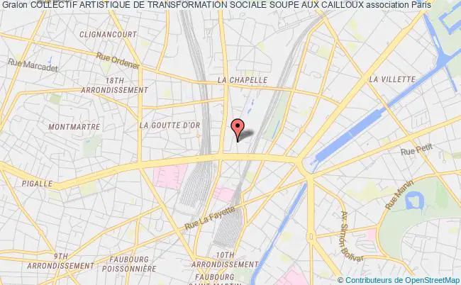 plan association Collectif Artistique De Transformation Sociale Soupe Aux Cailloux Paris 18e