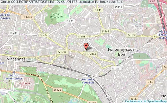 plan association Collectif Artistique Les 100 Culottes Fontenay-sous-Bois