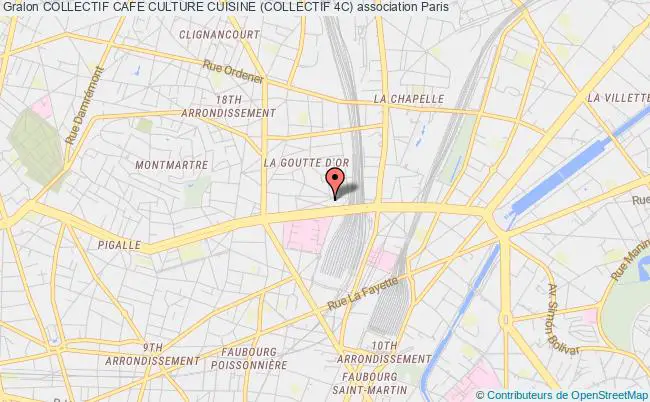 plan association Collectif Cafe Culture Cuisine (collectif 4c) Paris 18e