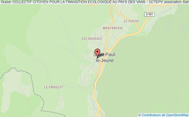 plan association Collectif Citoyen Pour La Transition Ecologique Au Pays Des Vans - Cctepv Saint-Paul-le-Jeune