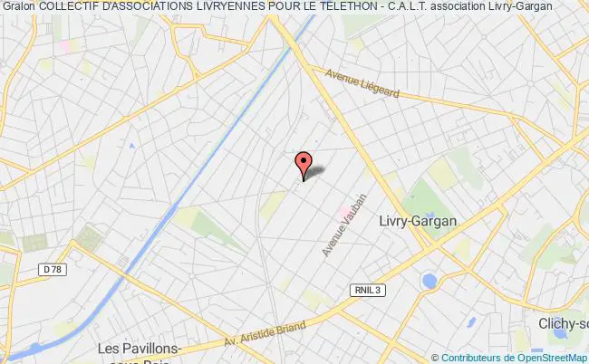 plan association Collectif D'associations Livryennes Pour Le Telethon - C.a.l.t. Livry-Gargan