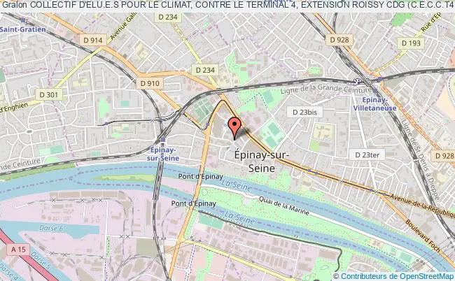 plan association Collectif D'elu.e.s Pour Le Climat, Contre Le Terminal 4, Extension Roissy Cdg (c.e.c.c.t4) Épinay-sur-Seine