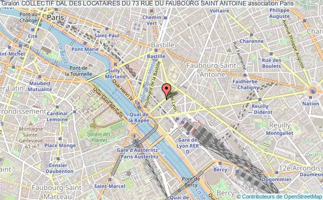 plan association Collectif Dal Des Locataires Du 73 Rue Du Faubourg Saint Antoine Paris