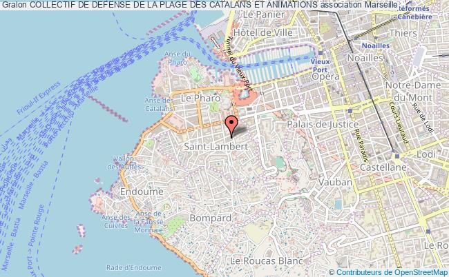 plan association Collectif De Defense De La Plage Des Catalans Et Animations Marseille