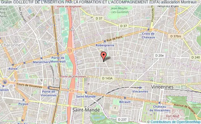 plan association Collectif De L'insertion Par La Formation Et L'accompagnement (cifa) Montreuil