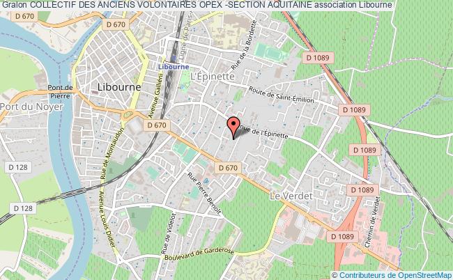 plan association Collectif Des Anciens Volontaires Opex -section Aquitaine Libourne