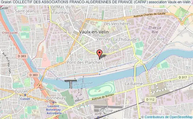 plan association Collectif Des Associations Franco-algÉriennes De France (cafaf) Vaulx-en-Velin