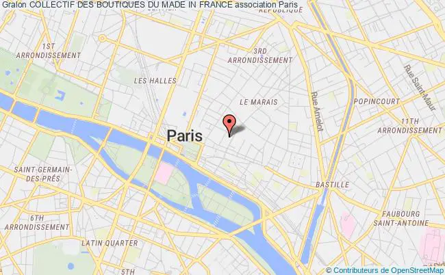plan association Collectif Des Boutiques Du Made In France Paris