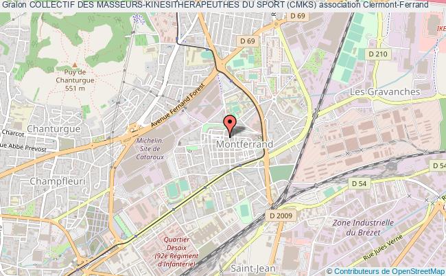 plan association Collectif Des Masseurs-kinesitherapeuthes Du Sport (cmks) Clermont-Ferrand