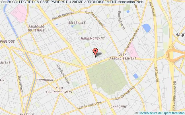 plan association Collectif Des Sans-papiers Du 20eme Arrondissement PARIS