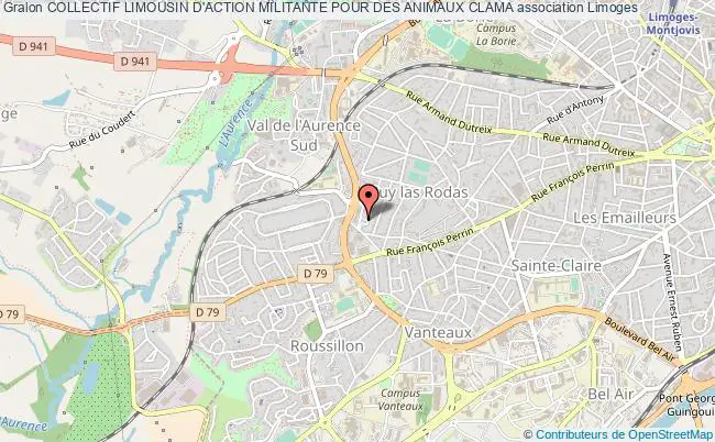 plan association Collectif Limousin D'action Militante Pour Des Animaux Clama Limoges