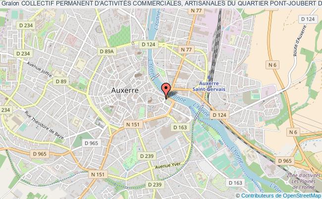 plan association Collectif Permanent D'activitÉs Commerciales, Artisanales Du Quartier Pont-joubert D'auxerre Auxerre