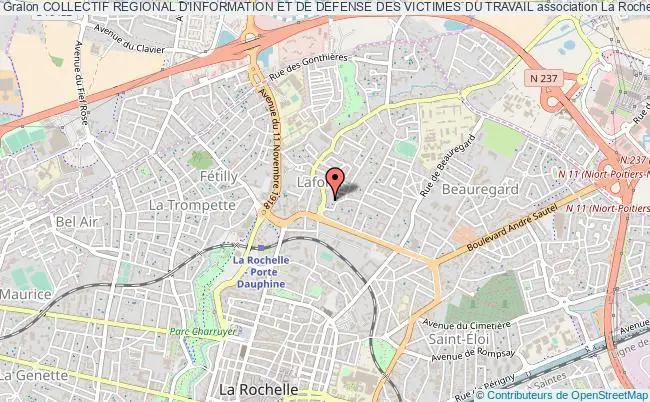 plan association Collectif Regional D'information Et De Defense Des Victimes Du Travail La Rochelle CEDEX 1