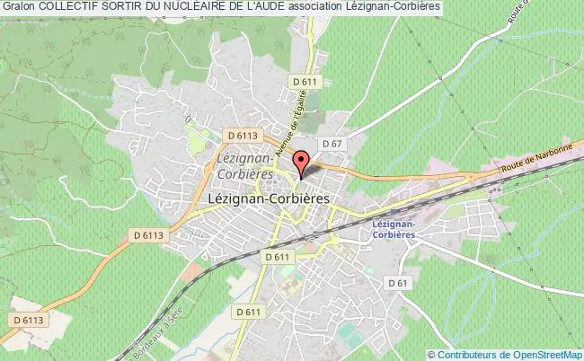 plan association Collectif Sortir Du NuclÉaire De L'aude Lézignan-Corbières