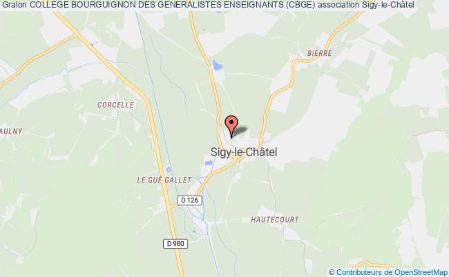 plan association College Bourguignon Des Generalistes Enseignants (cbge) Sigy-le-Châtel