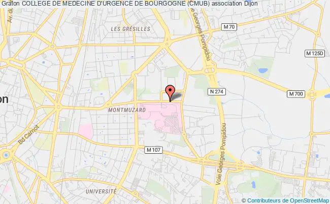 plan association College De Medecine D'urgence De Bourgogne (cmub) Dijon cedex