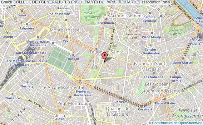 plan association College Des Generalistes Enseignants De Paris Descartes Paris
