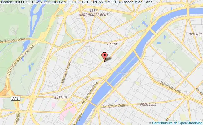 plan association College Francais Des Anesthesistes Reanimateurs Paris