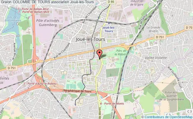 plan association Colombe De Tours Joué-lès-Tours