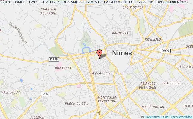 plan association Comite "gard-cevennes" Des Amies Et Amis De La Commune De Paris - 1871 Nîmes