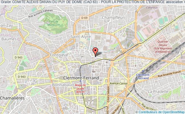 plan association Comite Alexis Danan Du Puy De Dome (cad 63) - Pour La Protection De L'enfance Clermont-Ferrand