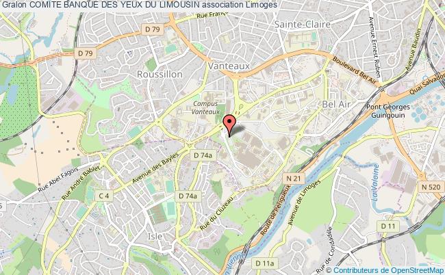 plan association Comite Banque Des Yeux Du Limousin Limoges