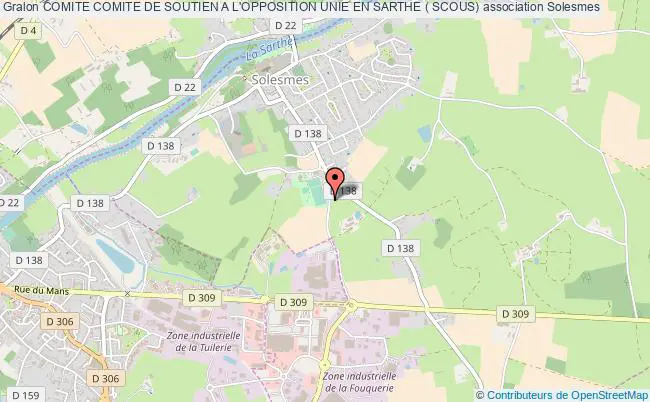 plan association Comite Comite De Soutien A L'opposition Unie En Sarthe ( Scous) Solesmes