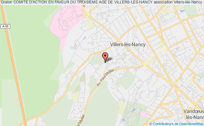 plan association Comite D'action En Faveur Du Troisieme Age De Villers-les-nancy Villers-lès-Nancy