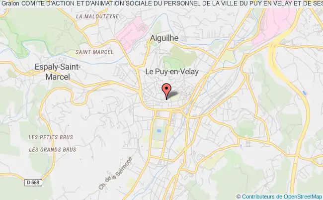 plan association Comite D'action Et D'animation Sociale Du Personnel De La Ville Du Puy En Velay Et De Ses Etablissements Publics Le Puy-en-Velay