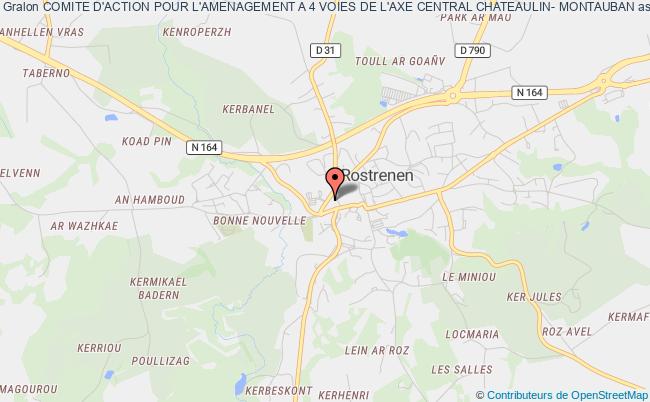 plan association Comite D'action Pour L'amenagement A 4 Voies De L'axe Central Chateaulin- Montauban Rostrenen