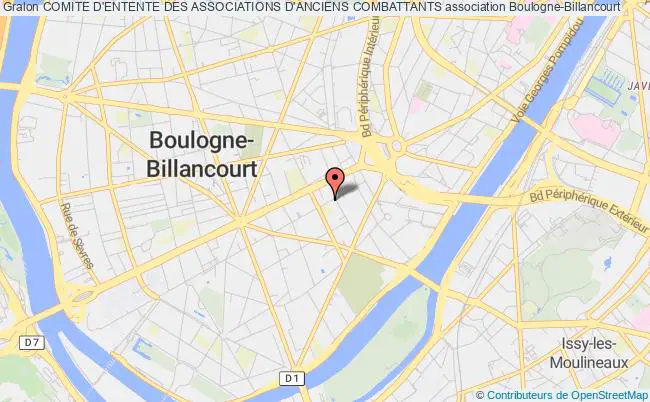 plan association Comite D'entente Des Associations D'anciens Combattants Boulogne-Billancourt