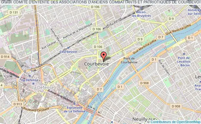 plan association Comite D'entente Des Associations D'anciens Combattants Et Patriotiques De Courbevoie Courbevoie