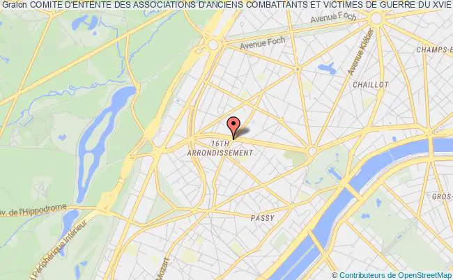 plan association Comite D'entente Des Associations D'anciens Combattants Et Victimes De Guerre Du Xvie Arrondissement Paris