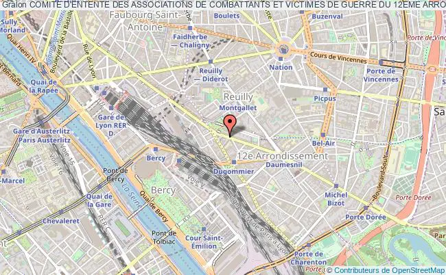 plan association Comite D'entente Des Associations De Combattants Et Victimes De Guerre Du 12eme Arrondissement De Paris Paris