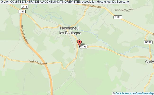 plan association ComitÉ D'entraide Aux Cheminots GrÉvistes Hesdigneul-lès-Boulogne