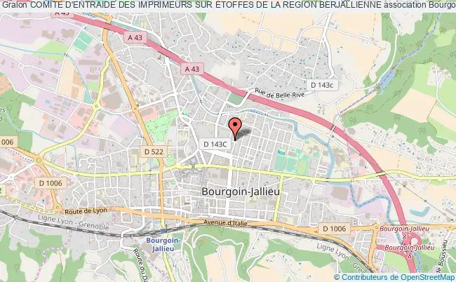 plan association Comite D'entraide Des Imprimeurs Sur Etoffes De La Region Berjallienne Bourgoin-Jallieu