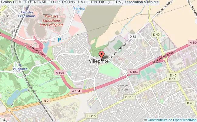 plan association Comite D'entraide Du Personnel Villepintois. (c.e.p.v.) Villepinte