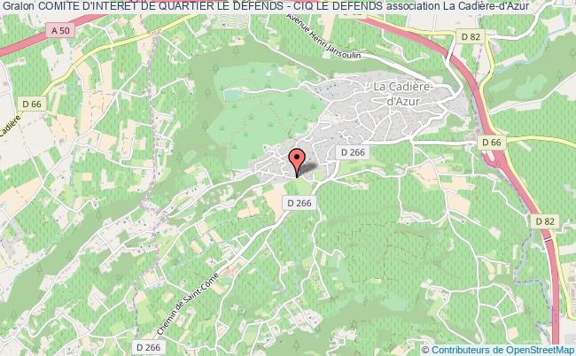 plan association Comite D'interet De Quartier Le Defends - Ciq Le Defends La    Cadière-d'Azur