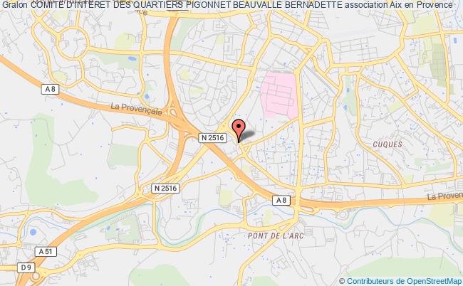 plan association Comite D'interet Des Quartiers Pigonnet Beauvalle Bernadette Aix-en-Provence