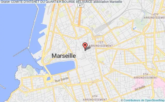 plan association ComitÉ D'intÉrÊt Du Quartier Bourse Belsunce Marseille