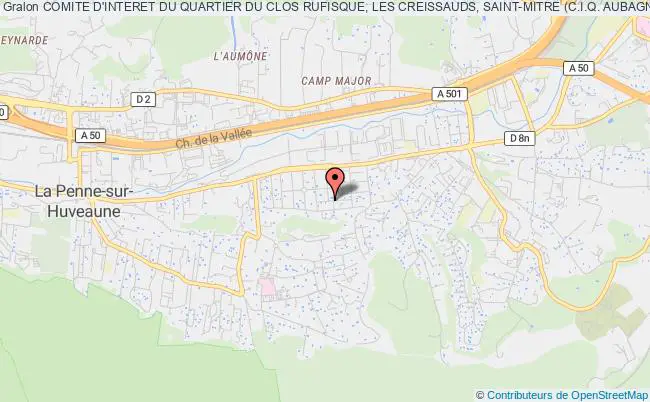 plan association Comite D'interet Du Quartier Du Clos Rufisque, Les Creissauds, Saint-mitre (c.i.q. Aubagne Ouest) Aubagne