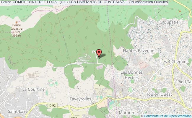 plan association Comite D'interet Local (cil) Des Habitants De Chateauvallon Ollioules