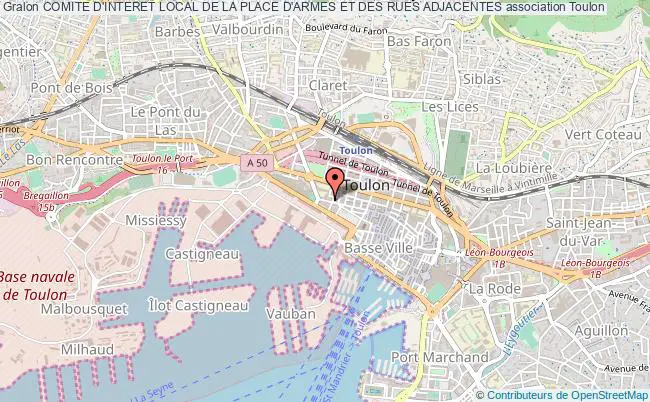 plan association Comite D'interet Local De La Place D'armes Et Des Rues Adjacentes Toulon