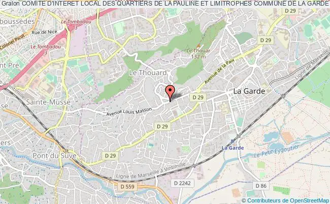 plan association Comite D'interet Local Des Quartiers De La Pauline Et Limitrophes Commune De La Garde La    Garde