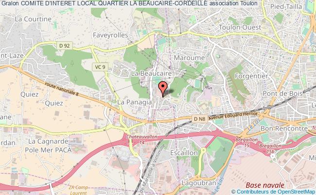 plan association Comite D'interet Local Quartier La Beaucaire-cordeille Toulon